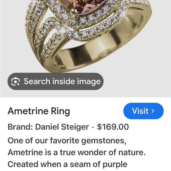 Daniel Steiger *gold plated over SS 925 CZs Genuine Ametrine *damage on GP - Picture 10 of 11